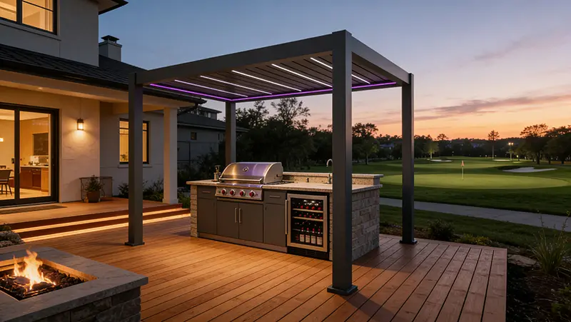 Chembo H180 Aluminum Louvered Pergola for backyard