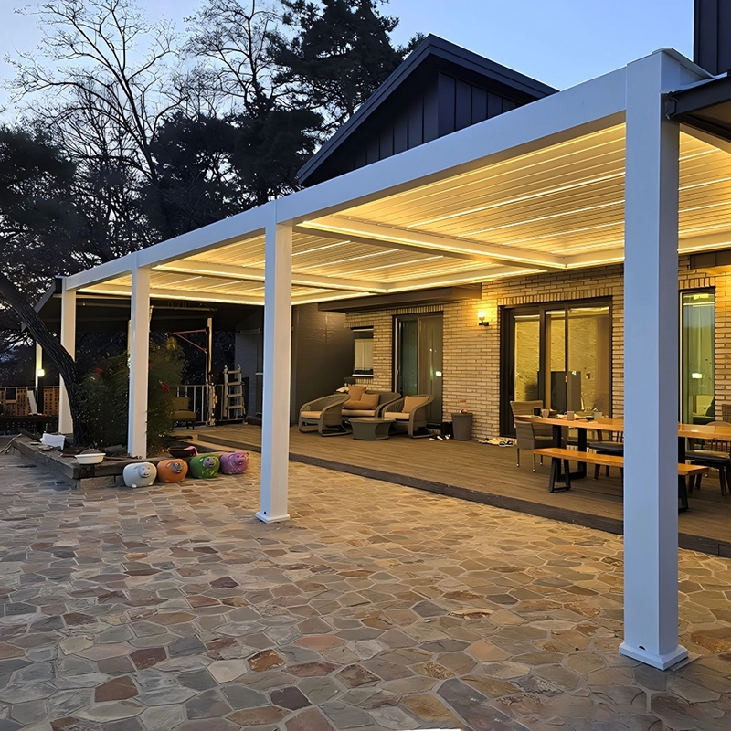 wall-mounted aluminum pergola