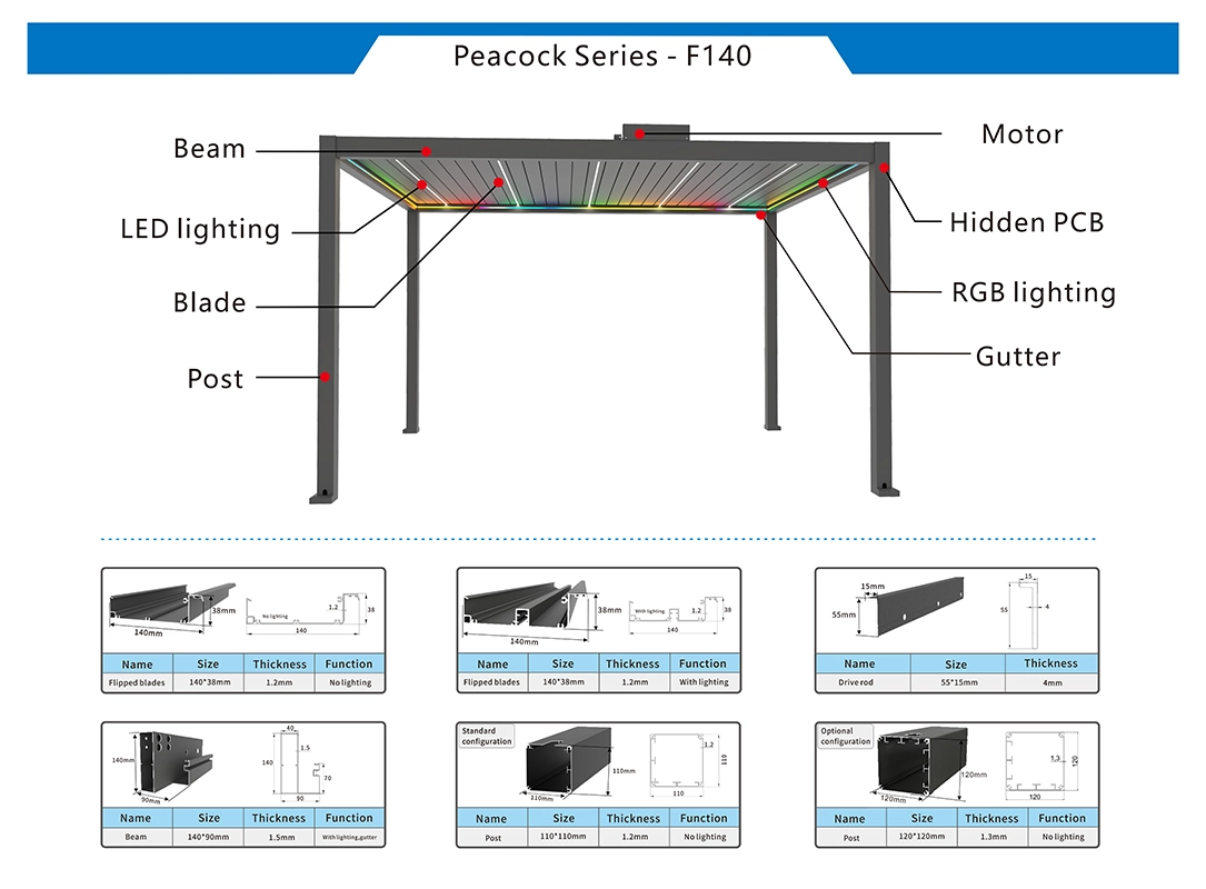 F140 pergola Structure