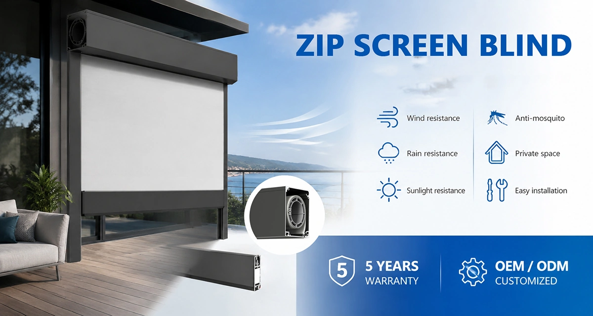 V7 Series Zip Screen Blind Banner